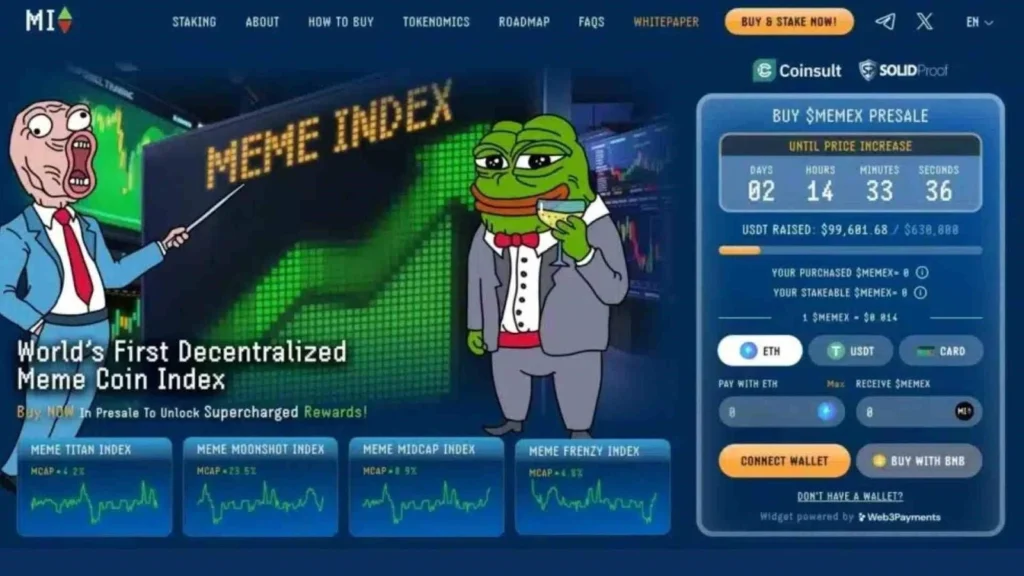 meme index presale website