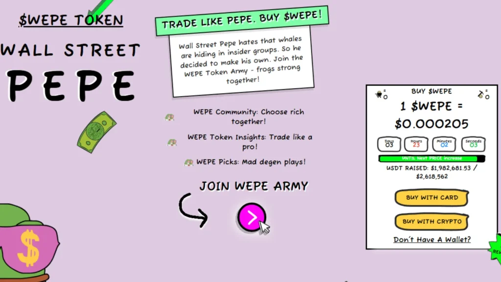 wall street pepe token presale